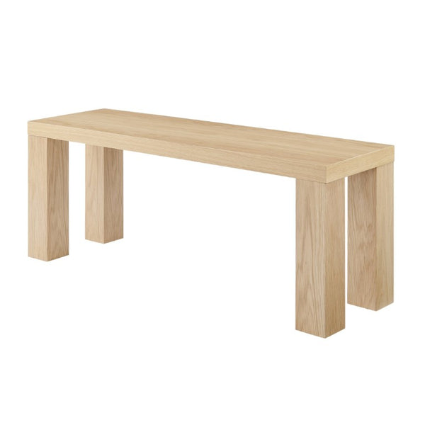 EuroStyle Abby 49 Inch Oak Veneer Entryway Bench with Honeycomb Core and Steel Reinforced Legs Oak 19720OAK-KIT