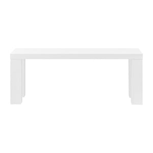 EuroStyle Abby 49 Inch Oak Veneer Entryway Bench with Honeycomb Core and Steel Reinforced Legs High Gloss White 19720WHT-KIT