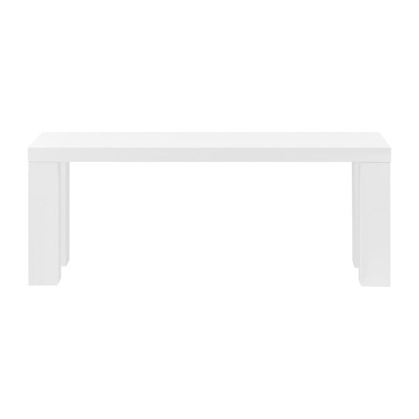 EuroStyle Abby 49 Inch Oak Veneer Entryway Bench with Honeycomb Core and Steel Reinforced Legs High Gloss White 19720WHT-KIT