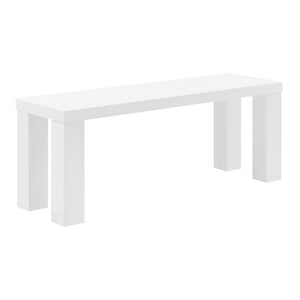 EuroStyle Abby 49 Inch Oak Veneer Entryway Bench with Honeycomb Core and Steel Reinforced Legs High Gloss White 19720WHT-KIT