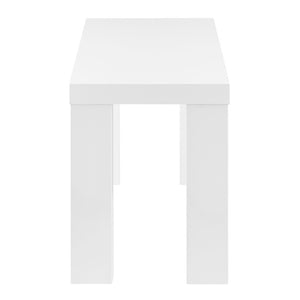EuroStyle Abby 49 Inch Oak Veneer Entryway Bench with Honeycomb Core and Steel Reinforced Legs High Gloss White 19720WHT-KIT