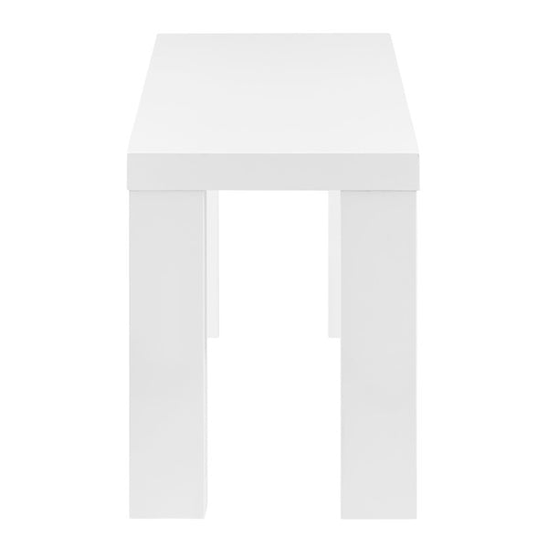 EuroStyle Abby 49 Inch Oak Veneer Entryway Bench with Honeycomb Core and Steel Reinforced Legs High Gloss White 19720WHT-KIT