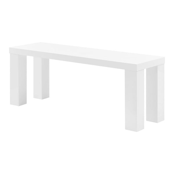 EuroStyle Abby 49 Inch Oak Veneer Entryway Bench with Honeycomb Core and Steel Reinforced Legs High Gloss White 19720WHT-KIT