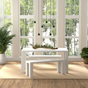 EuroStyle Abby 49 Inch Oak Veneer Entryway Bench with Honeycomb Core and Steel Reinforced Legs High Gloss White 19720WHT-KIT