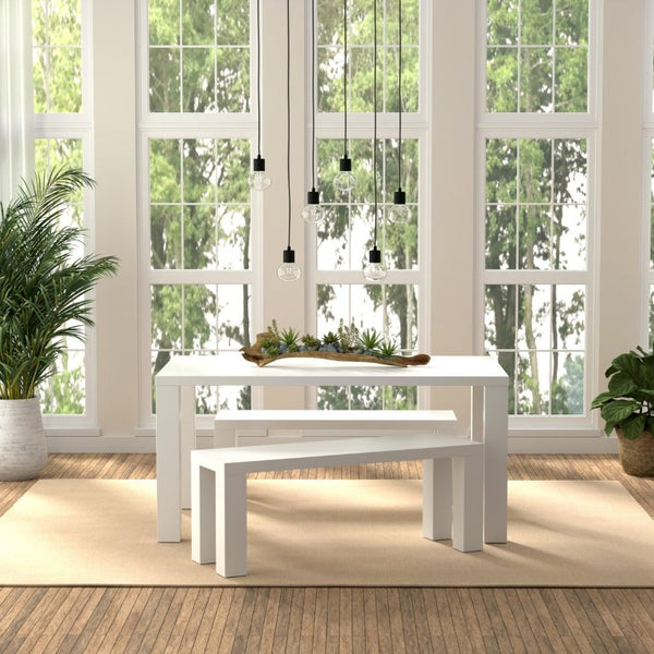 EuroStyle Abby 49 Inch Oak Veneer Entryway Bench with Honeycomb Core and Steel Reinforced Legs High Gloss White 19720WHT-KIT