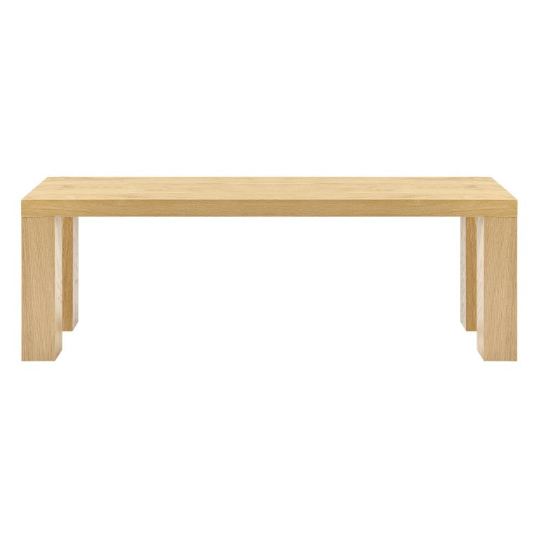 EuroStyle Abby 57 Inch Oak Veneer Bench with Steel Reinforced Legs for Bedroom or Entryway Oak 19723OAK-KIT