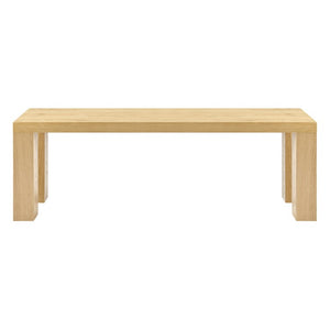 EuroStyle Abby 57 Inch Oak Veneer Bench with Steel Reinforced Legs for Bedroom or Entryway Oak 19723OAK-KIT