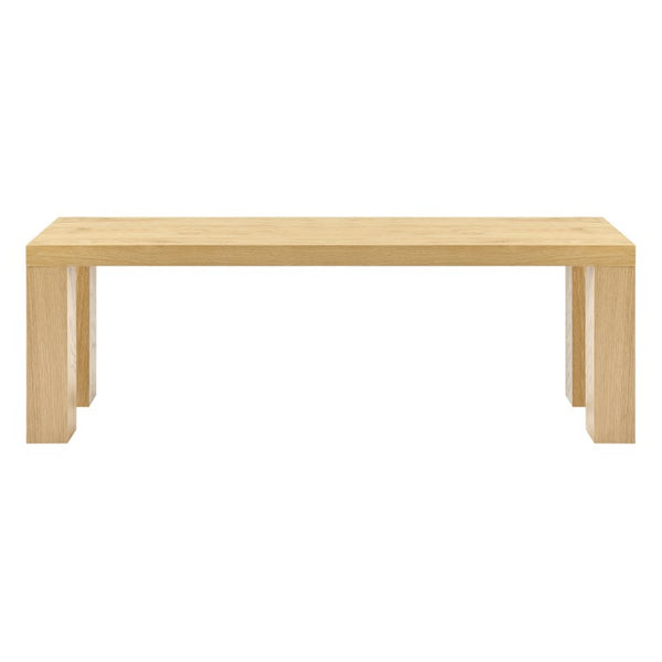 EuroStyle Abby 57 Inch Oak Veneer Bench with Steel Reinforced Legs for Bedroom or Entryway Oak 19723OAK-KIT