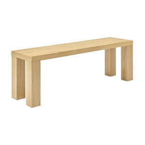 EuroStyle Abby 57 Inch Oak Veneer Bench with Steel Reinforced Legs for Bedroom or Entryway Oak 19723OAK-KIT