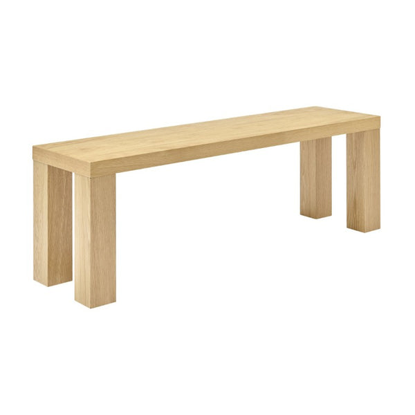 EuroStyle Abby 57 Inch Oak Veneer Bench with Steel Reinforced Legs for Bedroom or Entryway Oak 19723OAK-KIT