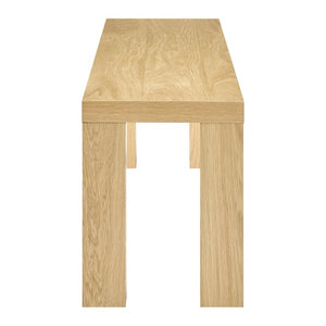 EuroStyle Abby 57 Inch Oak Veneer Bench with Steel Reinforced Legs for Bedroom or Entryway Oak 19723OAK-KIT
