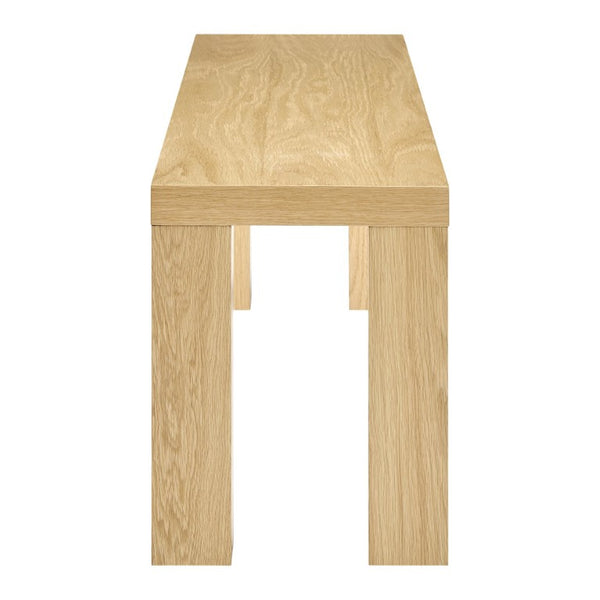 EuroStyle Abby 57 Inch Oak Veneer Bench with Steel Reinforced Legs for Bedroom or Entryway Oak 19723OAK-KIT