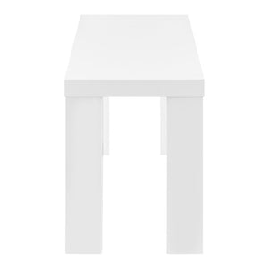 EuroStyle Abby 57 Inch Oak Veneer Bench with Steel Reinforced Legs for Bedroom or Entryway High Gloss White 19723WHT-KIT
