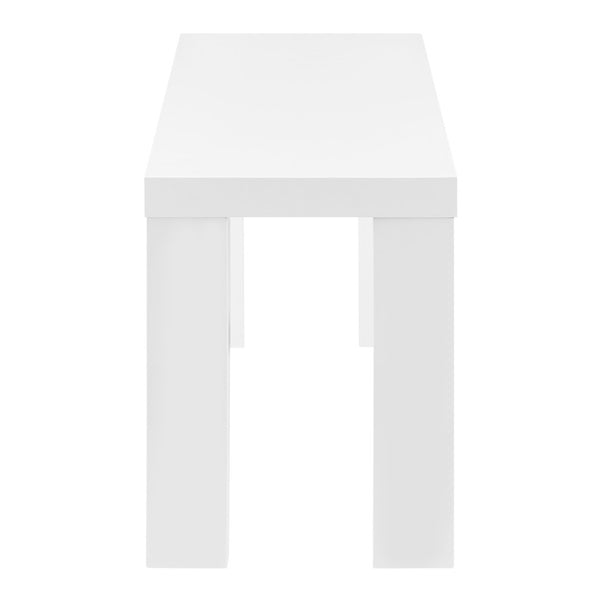 EuroStyle Abby 57 Inch Oak Veneer Bench with Steel Reinforced Legs for Bedroom or Entryway High Gloss White 19723WHT-KIT