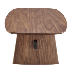 EuroStyle Folke Walnut Veneer Coffee Table with Matte Black Crossbar for Modern Living Rooms 19732WAL-KIT