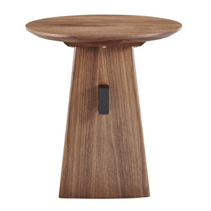 EuroStyle Folke Walnut Veneer Cube Side Table with Powder Coated Steel Accent for Modern Spaces 19734-WAL
