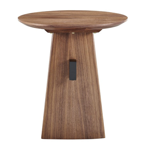 EuroStyle Folke Walnut Veneer Cube Side Table with Powder Coated Steel Accent for Modern Spaces 19734-WAL
