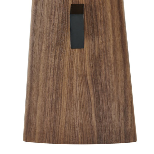 EuroStyle Folke Walnut Veneer Cube Side Table with Powder Coated Steel Accent for Modern Spaces 19734-WAL