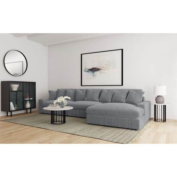 English Elm Cassidy Corduroy Armless Lounge Chair Plush Modular Seating for Living Rooms Fog B062P440340