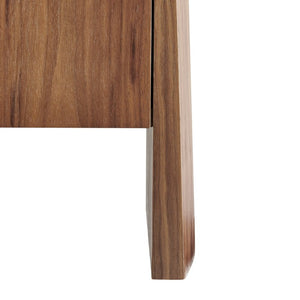 EuroStyle Folke Walnut Veneer Media Stand with Metal Crossbar for Modern Living Spaces 19740WAL-KIT