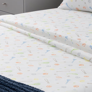 English Elm Linenspa Super Soft Microfiber Sheet Set Full with Princess Pattern—Durable, Wrinkle & Fade Resistant Cozy Bedding Blue B350P394839