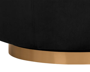 Sunpan Hazel Swivel Lounge Chair - Stylish Barrel Back Design, Perfect for Living Rooms and Offices Gold / Belfast Heather Grey