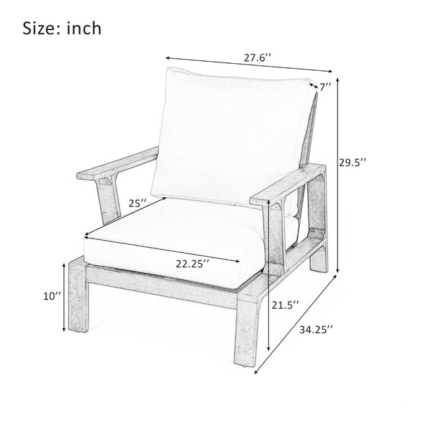 English Elm 2 Piece Acacia Wood Outdoor Sofa Set with Coffee Table and Weather Resistant Cushions N719P246161D