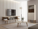 Utopia 70.47 TV Stand in Off White and Maple Cream 19751 Manhattan Comfort