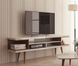 Manhattan Comfort Utopia Contemporary - Modern TV Stand White Gloss and Maple Cream 19752