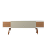 Utopia 70.47 TV Stand in White Gloss and Maple Cream 19752 Manhattan Comfort