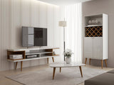 Utopia 70.47 TV Stand in White Gloss and Maple Cream 19752 Manhattan Comfort