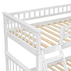 English Elm Twin Convertible Bunk Bed with Built-In Rolling Drawers and Solid Pine/MDF Frame, Space-Saving Durable Design White N7090004020K