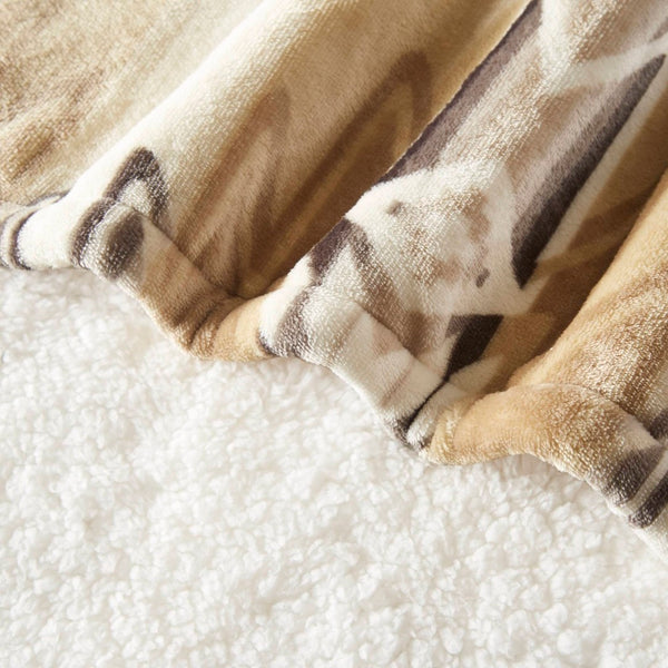 English Elm 1-piece Aztec Heated Throw with 12 Settings Auto Shutoff Soft Ivory Boho Blanket Multicolor B035P408334