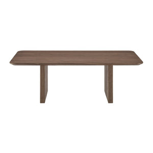 EuroStyle Caden Walnut Veneer Coffee Table with Sculptural Fluted Base for Modern Living Rooms 19762-WAL