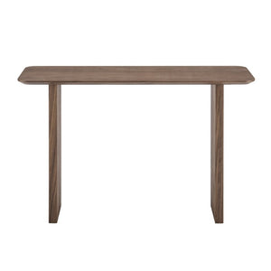 EuroStyle Caden Walnut Veneer Fluted Console Table with Architectural Slat Detail for Modern Entryways 19764-WAL