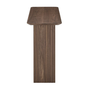 EuroStyle Caden Walnut Veneer Fluted Console Table with Architectural Slat Detail for Modern Entryways 19764-WAL