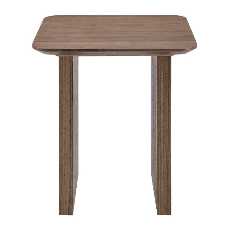 EuroStyle Caden Walnut Veneer Fluted Side Table Sculptural Accent for Living or Reading Nook 19766-WAL