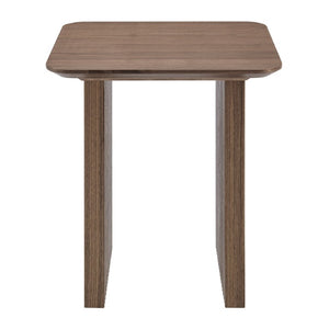 EuroStyle Caden Walnut Veneer Fluted Side Table Sculptural Accent for Living or Reading Nook 19766-WAL