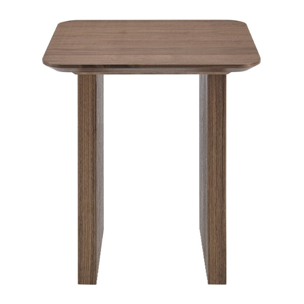 EuroStyle Caden Walnut Veneer Fluted Side Table Sculptural Accent for Living or Reading Nook 19766-WAL