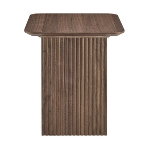 EuroStyle Caden Walnut Veneer Fluted Side Table Sculptural Accent for Living or Reading Nook 19766-WAL