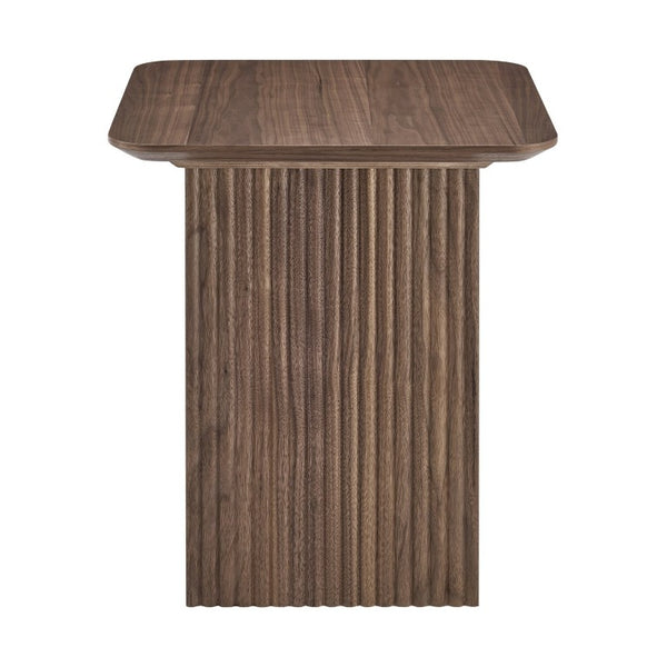 EuroStyle Caden Walnut Veneer Fluted Side Table Sculptural Accent for Living or Reading Nook 19766-WAL