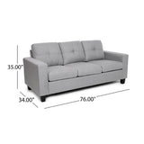 Christopher Knight Home® - Noble House - Bowden Three Seater Sofa with Wood Legs