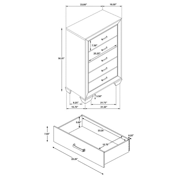 English Elm Warwick Twin Bedroom Set with Leatherette Upholstered Bed and Coordinated Storage Pieces B062S00751
