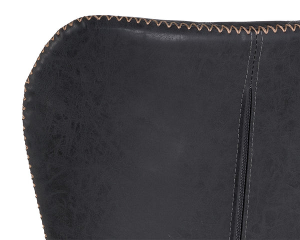 Sunpan Lyla Stylish Barstool Set of 2 with Diamond-Stitched Seat and Chic Gold Accents for Modern Spaces Antique Black