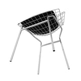 Manhattan Comfort Madeline Modern Chair Silver and Black 197AMC1