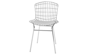 Manhattan Comfort Madeline Modern Chair Silver and White 197AMC2