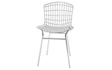 Manhattan Comfort Madeline Modern Chair Silver and White 197AMC2