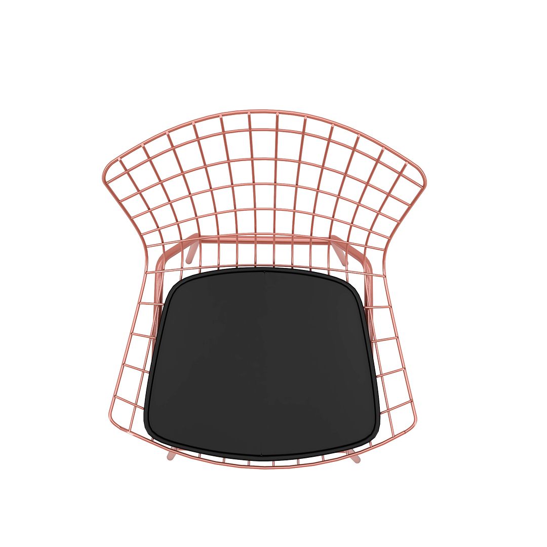 Manhattan Comfort Madeline Modern Chair Rose Pink Gold and Black 197AMC5