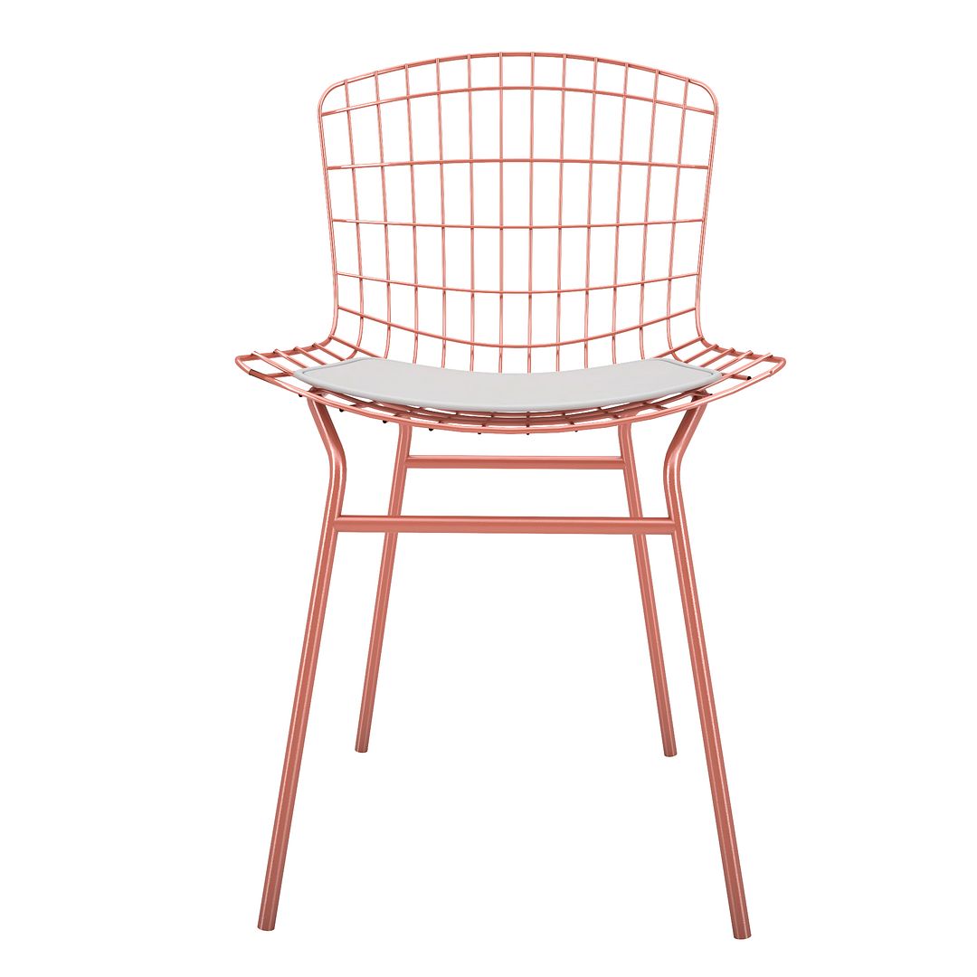 Manhattan Comfort Madeline Modern Chair Rose Pink Gold and White 197AMC6