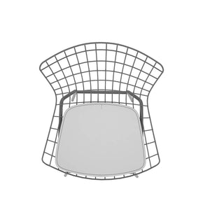 Manhattan Comfort Madeline Modern Chair Charcoal Grey and White 197AMC8